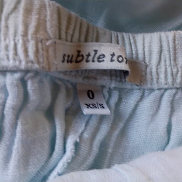 Vntg 90s Linen Pajama Set XS Subtle Tones USA Minimalist Loungewear Cottagecore - Picture 12 of 14